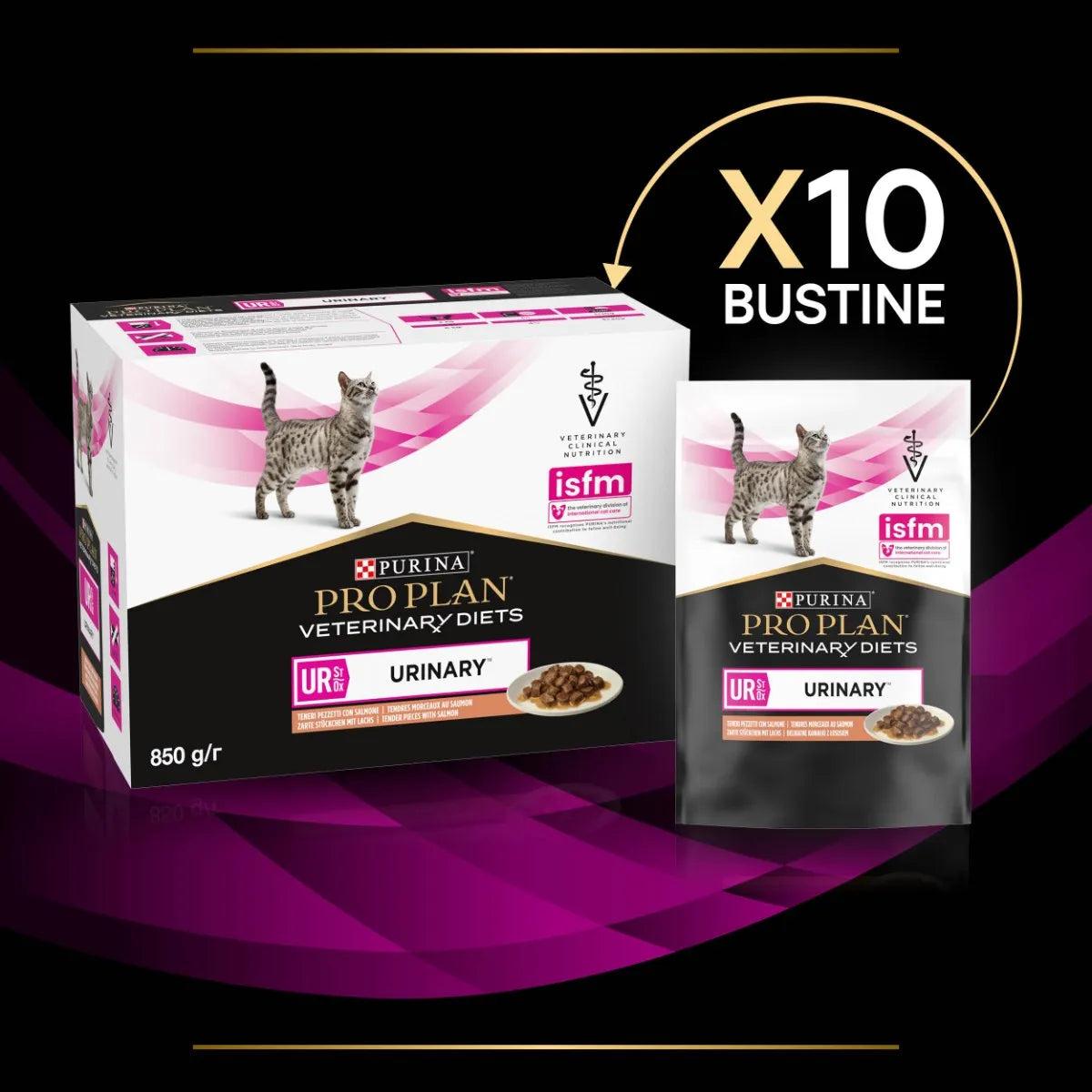 Pro Plan Feline UR Urinary Salmone 10x85g Umido per Gatti Pro Plan Feline UR Urinary Salmone 10x85g Umido per Gatti